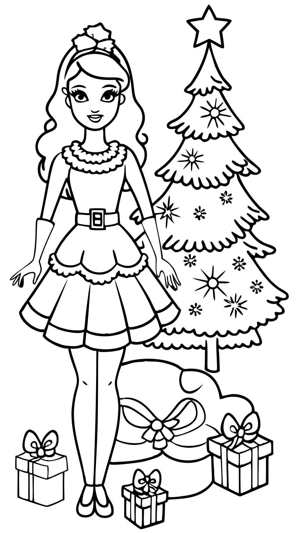 coloriage barbie Noël